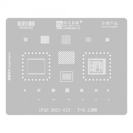 Amaoe 0.12mm A13 CPU BGA Reballing Stencil for iPad 2021