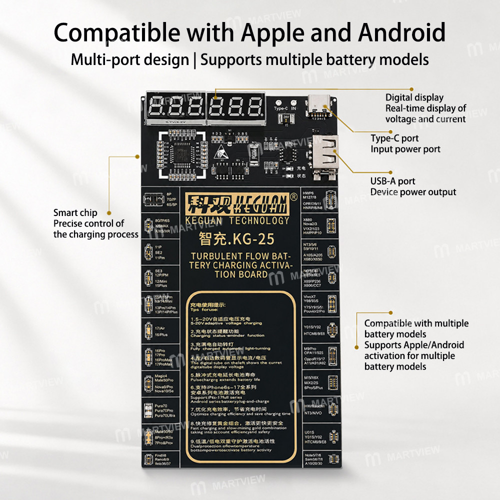 keguan kg-25-smart-charging-battery-activation-board-for-iphone-6-to-17pm-without-16e-most-android-2