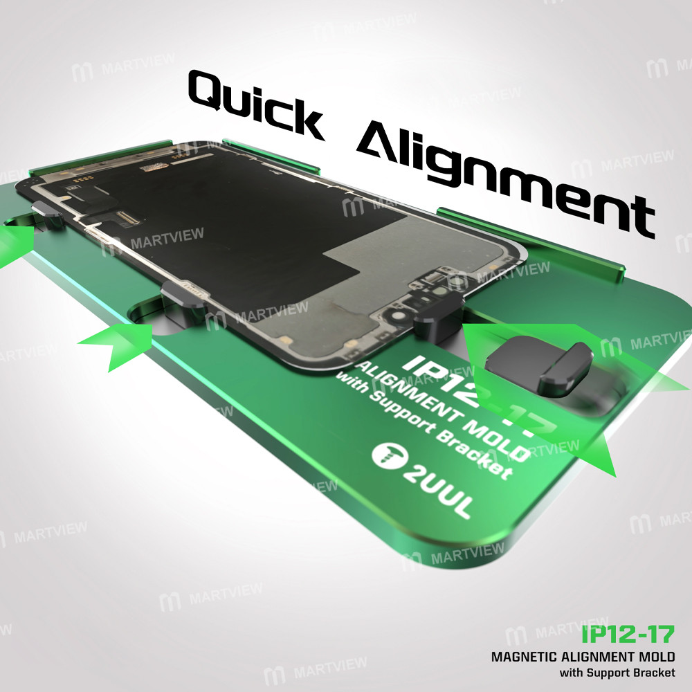 2uul sh01-magnetic-alignment-mold-with-support-bracket-for-iphone-12-17pm-screen-laminating-4