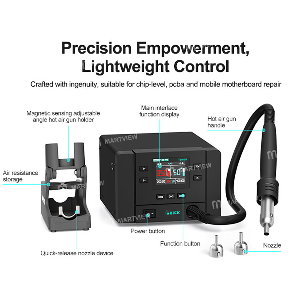 quick k8-pro-1000w-intelligent-hot-air-rework-station-for-chip-level-repair-pcb-assembly-work-14