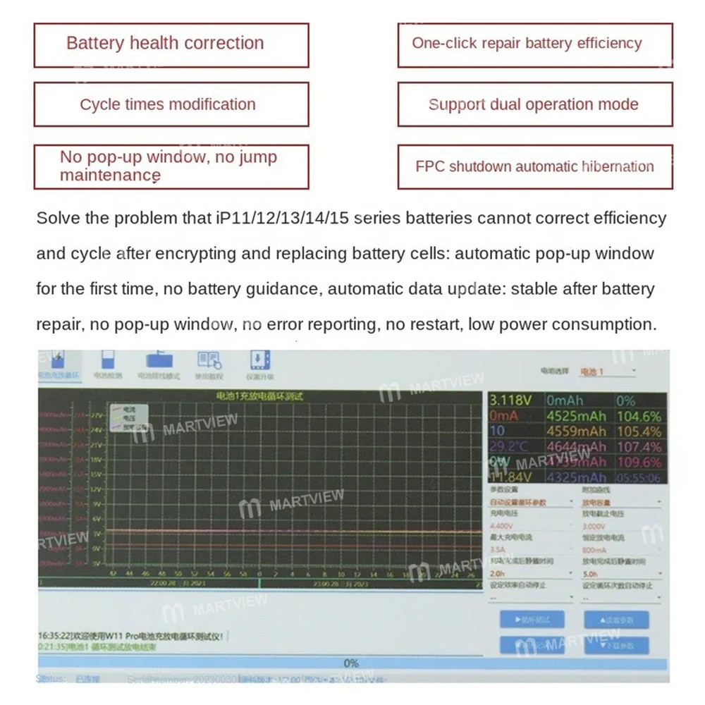 oss team-w11s-dual-channel-automatic-battery-cycle-tester-for-iphone-8-to-15pro-max-4