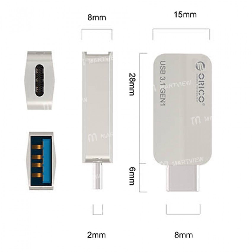 Orico CTA2 3A Type-C to USB Sync OTG Adapter
