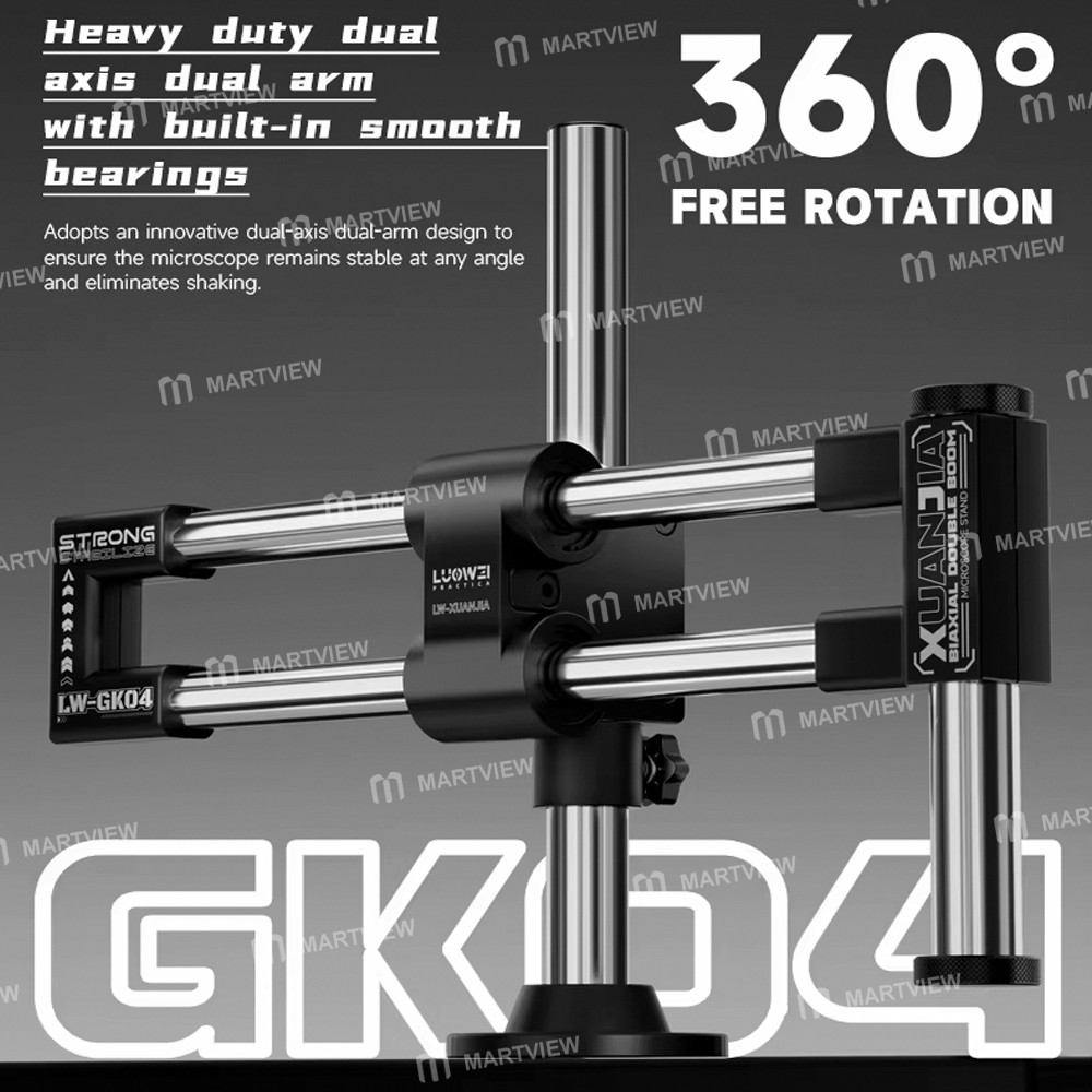luowei lw-gk04-xuanjia-dual-axis-dual-arm-microscope-swing-arm-stand-compatible-with-most-microscope