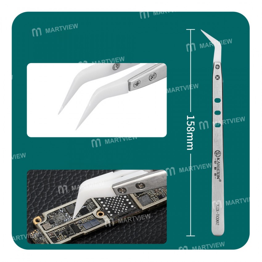 kgx tc002-insulation-nonmagnetic-ceramic-head-stainless-steel-tweezers-for-mobile-phone-repair-14