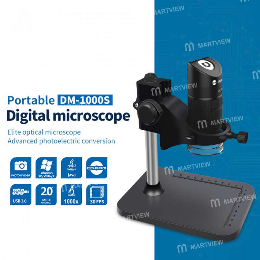 Sunshine DM-1000S 1000X Portable USB Digital Microscope Glass Magnification With Adjustable LED Ligh