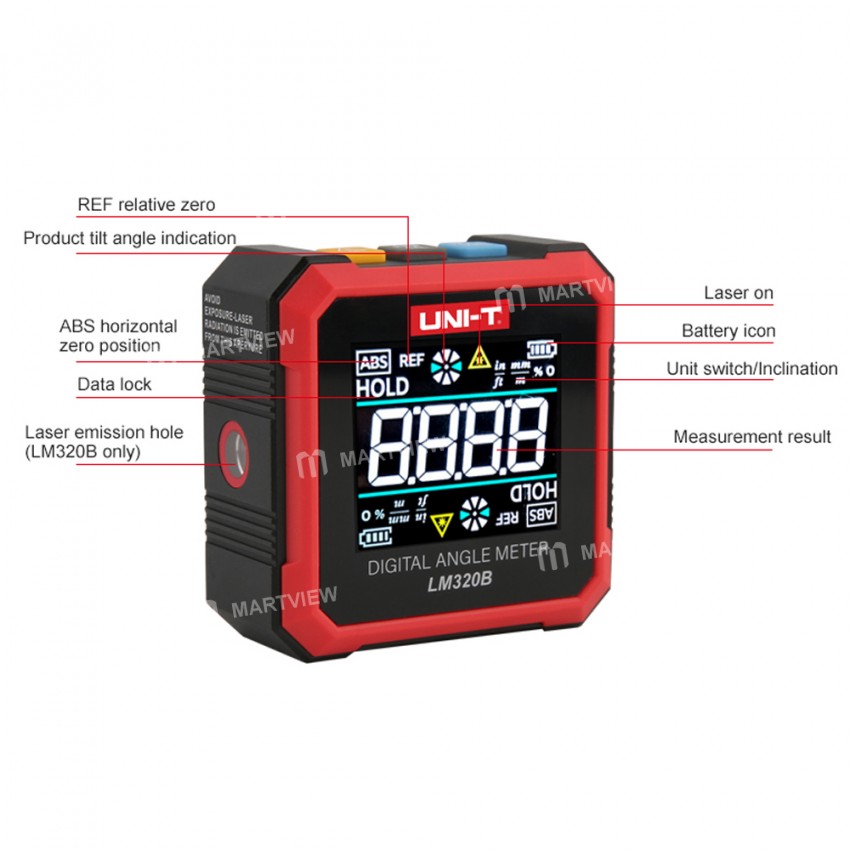 UNI-T LM320A / LM320B Magnetic Backlight Electronic Digital Protractor