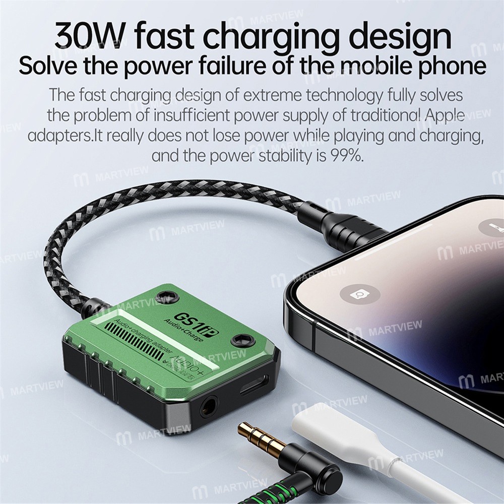 plextone gs1-lightning-to-type-c-35mm-jack-30w-fast-charging-digital-decoder-audio-connector-2