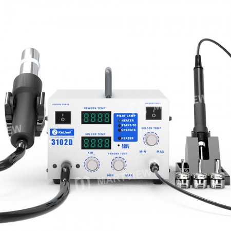Kailiwei 3102D 2-in-1 LED Digital Soldering Station with Hot Air Gun and Electric Welding Iron For PCB IC SMD BGA Repair