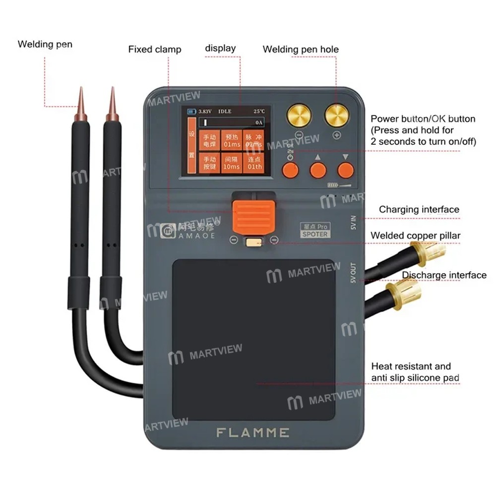 amaoe star-point-spoter-spoter-pro-double-pulse-portable-battery-nickel-sheet-spot-welding-machine-9
