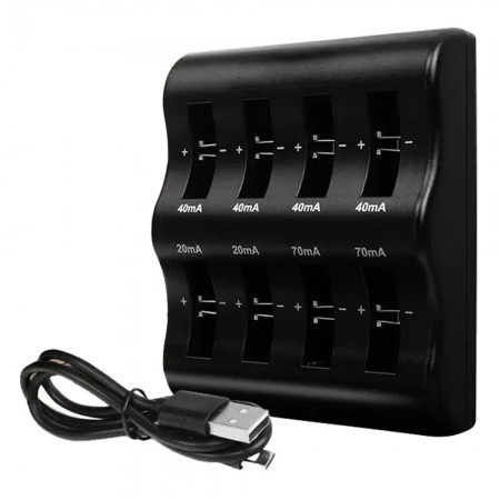 CT-09 8-Slot Button Battery Smart Charger for Rechargeable Button Battery