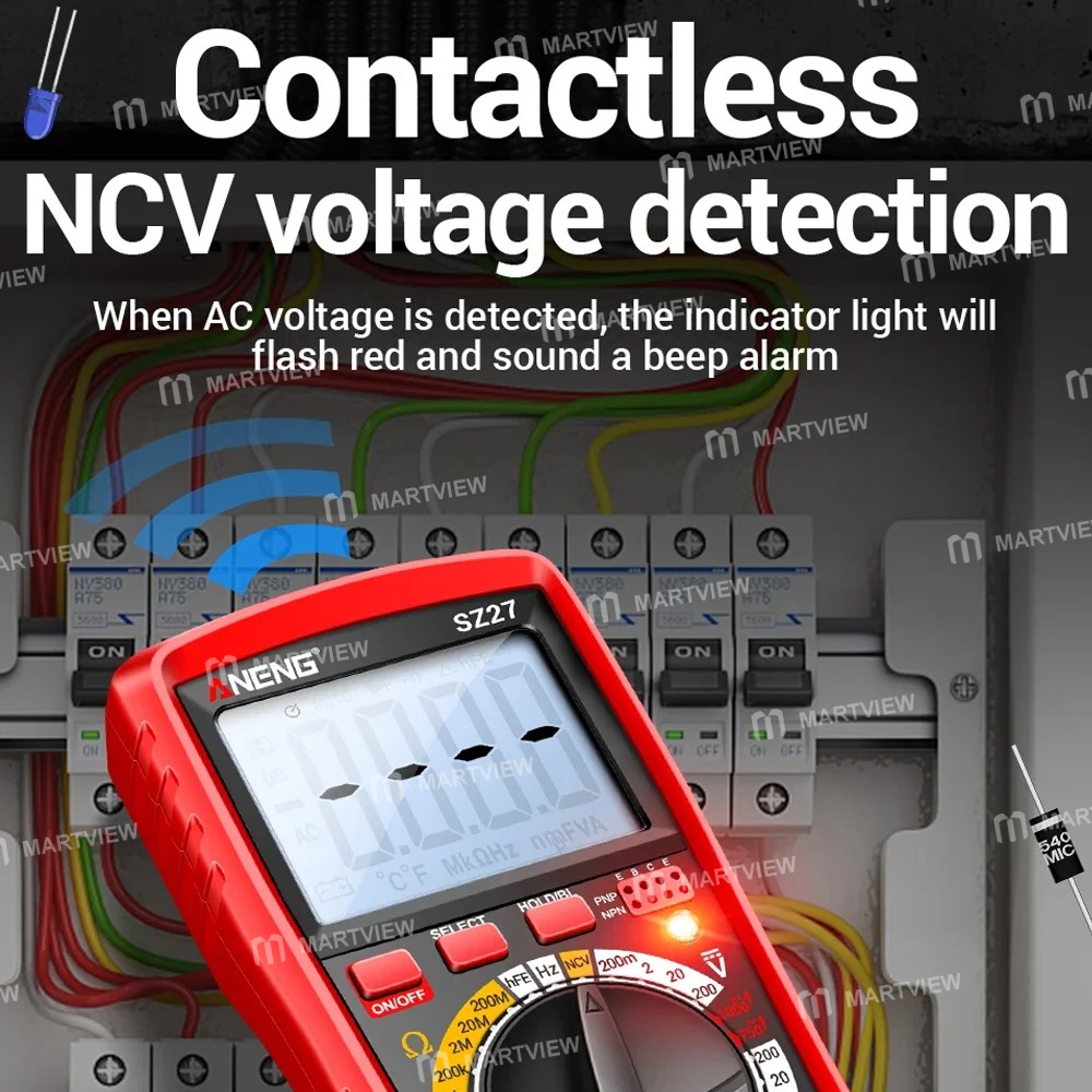 aneng sz27-intelligent-digital-acdc-multimeter-with-diode-test-transistor-test-ncv-8
