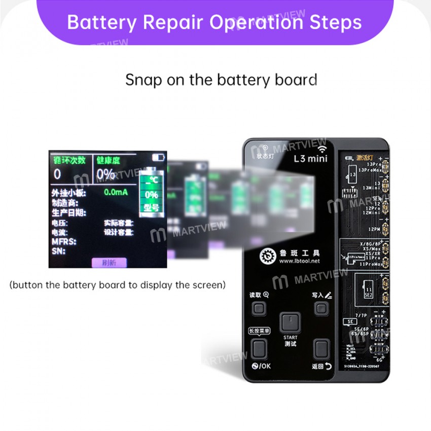 Luban L3 Mini Smart Programmer for iPhone 6G / SE to 13Pro Max Face ID & Battery Data Detection