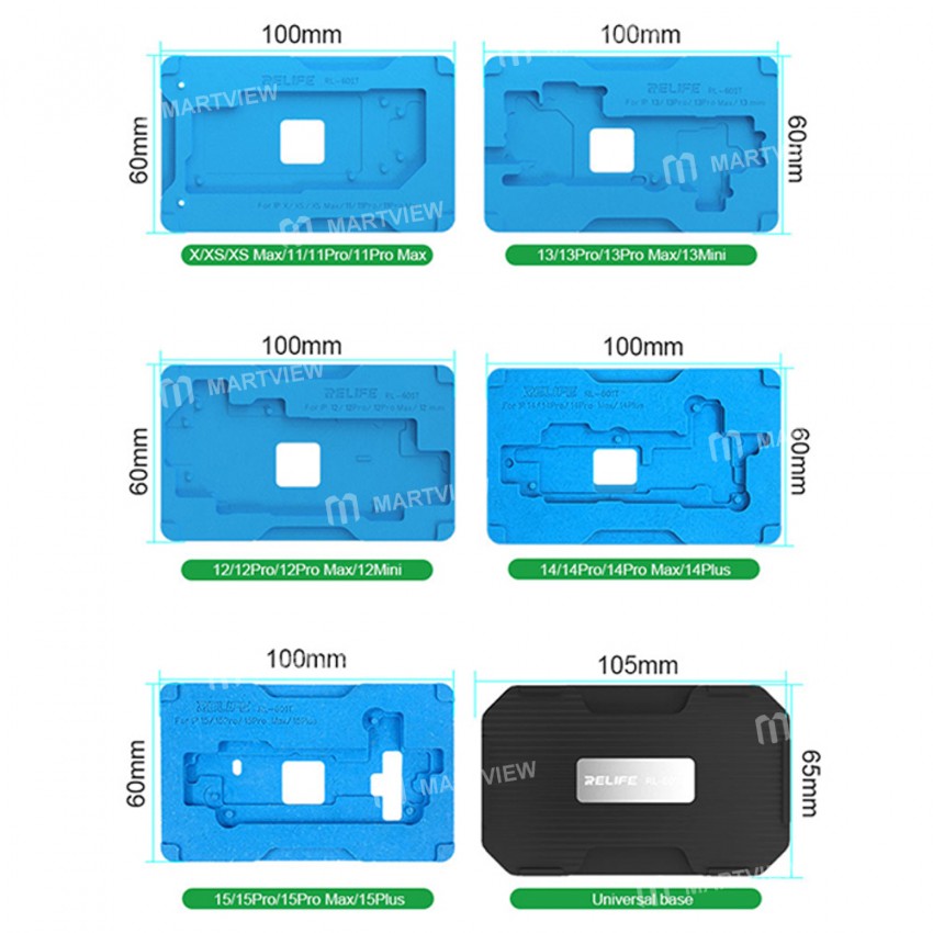 relife rl-601t-18-in-1-middle-layer-tin-planting-bga-reballing-platform-set-for-iphone-x-to-15pro-ma
