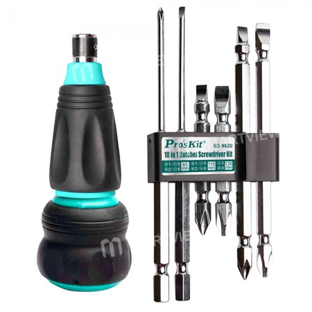 Pro'sKit SD-9820 10-in-1 Multifunctional Removable Ratchet Screwdriver Set