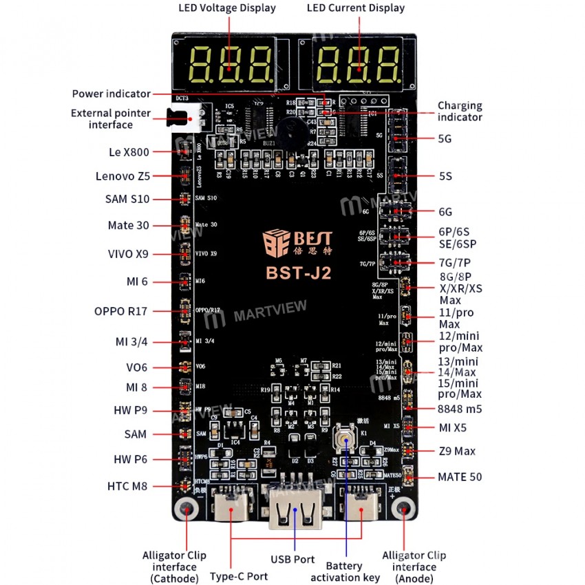 bst j2-one-click-quick-battery-activation-detection-board-for-iphone-5-to-15pro-max-android-2