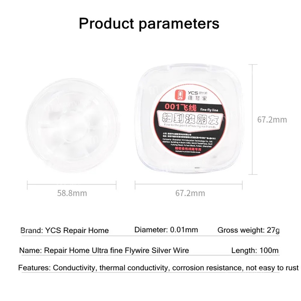 ycs 100m-001mm-silver-flying-wire-for-motherboard-pcb-bga-soldering-repair-6