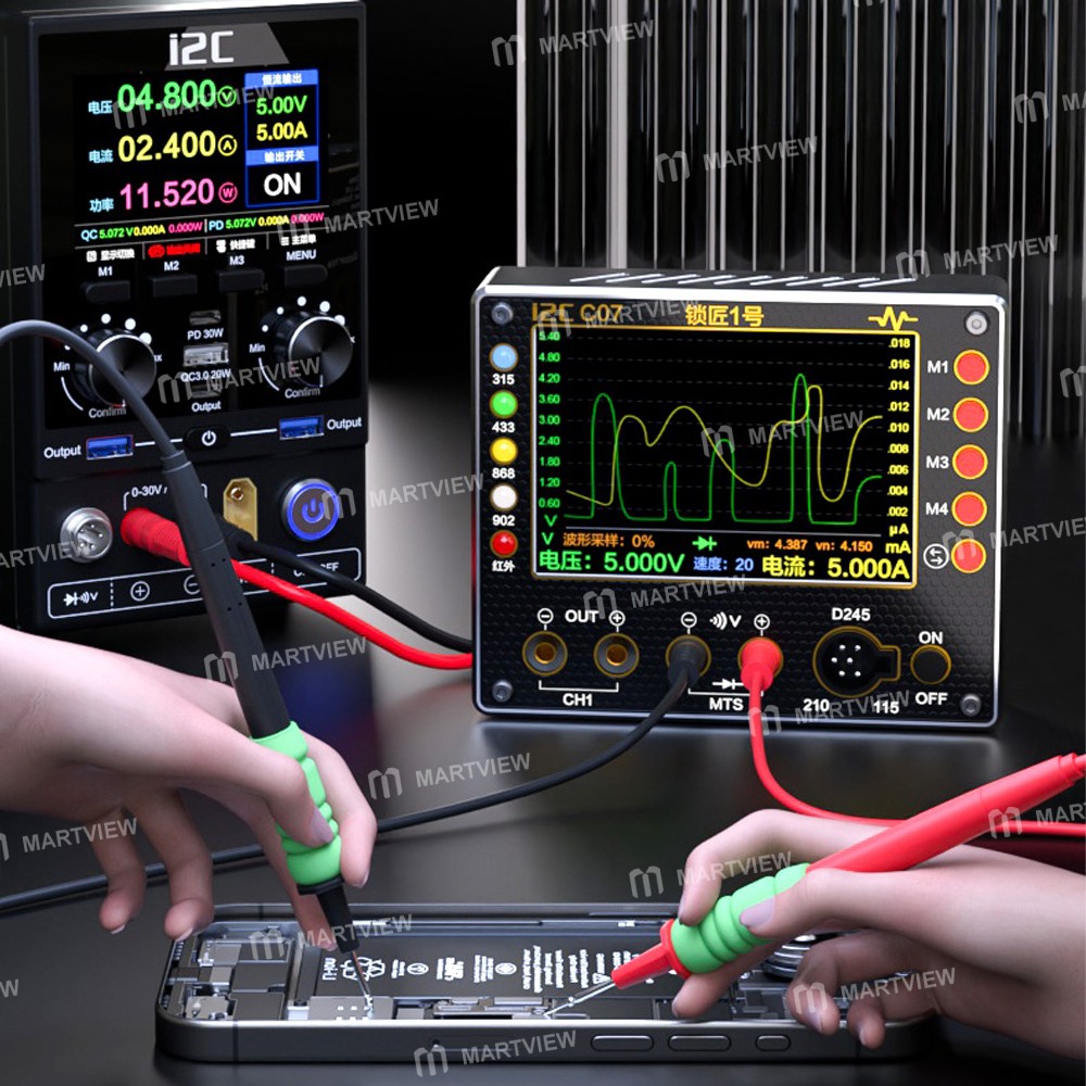 i2c c07-locksmith-no1-power-supply-frequency-test-board-waveform-multimeter-14