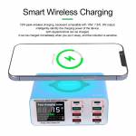 Relife RL-304S 8-port Multi-functional USB Smart Charger Support QC 3.0 Wireless Charging