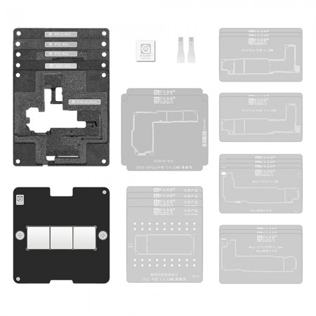 Amaoe 28-in-1 0.12mm Motherboard Middle Layer BGA Reballing Stencil Platform Set for iPhone X-16PM