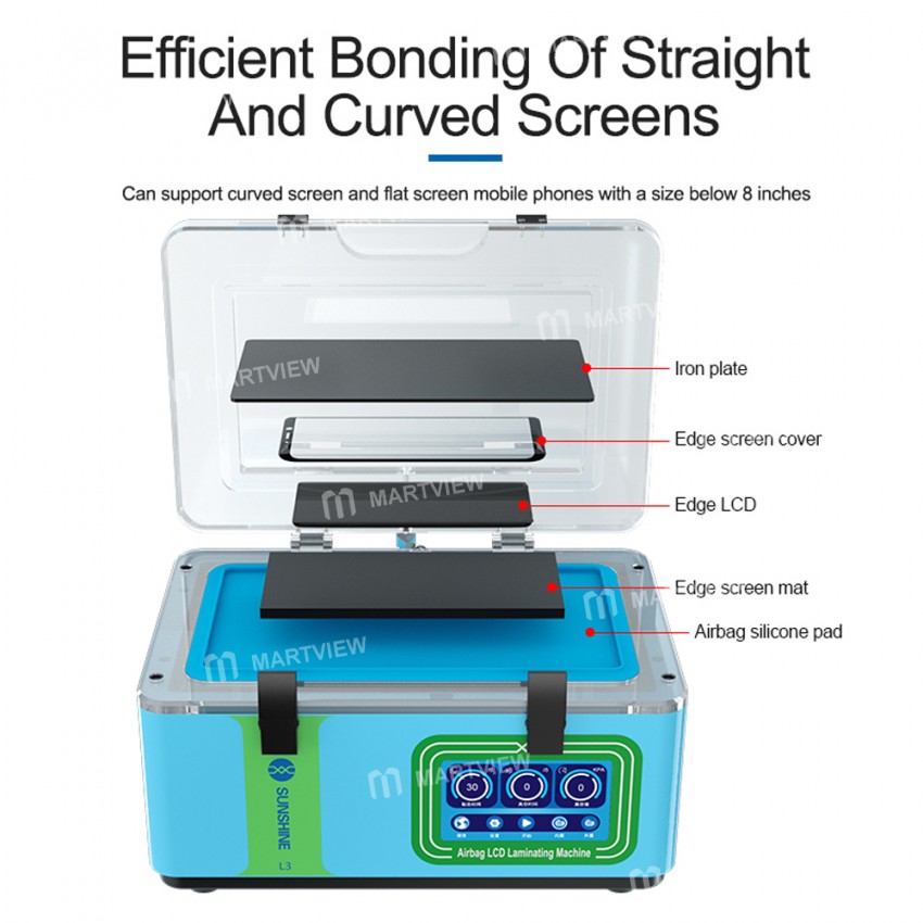 sunshine l3-mini-airbag-lcd-oca-lamination-machine-for-mobile-phone-screen-replacement-9