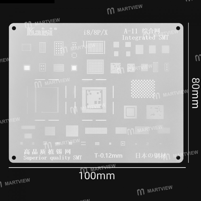 Kaisi 0.12mm BGA Reballing Stencil Net for iPhone 6 to 11 Pro Max