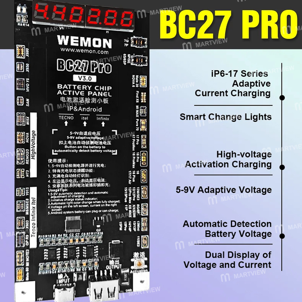 wemon bc27-pro-5v-9v-battery-activation-detection-board-for-iphone-6-17pm-95-android-phones-2