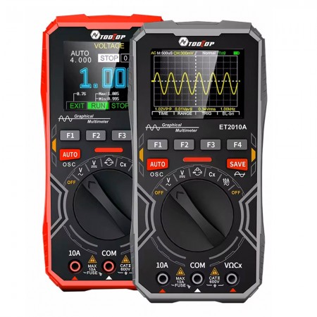 Tooltop ET2010A 2-in-1 Digital Display 2.5MHz Data Storage Oscilloscope 600V True RMS Multimeter