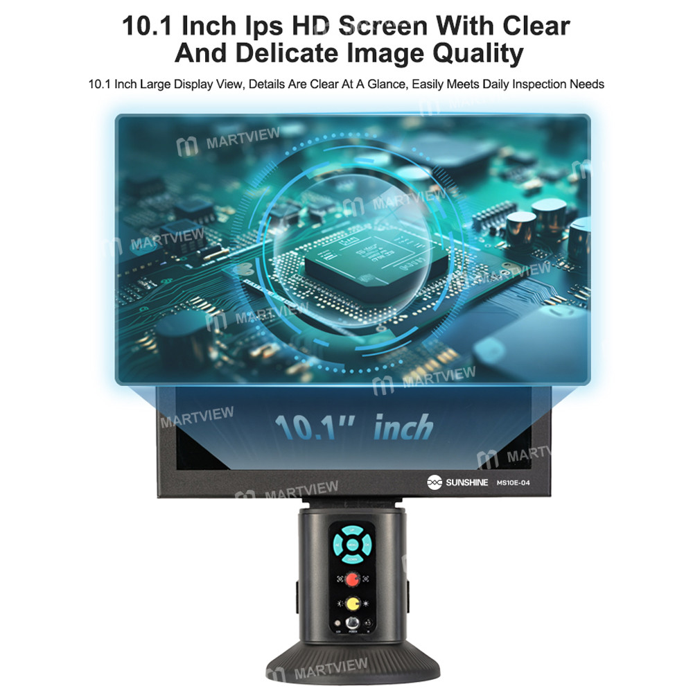 sunshine ms10e-04-4k-hd-digital-microscope-with-universal-stand-10-inch-large-display-for-motherboar