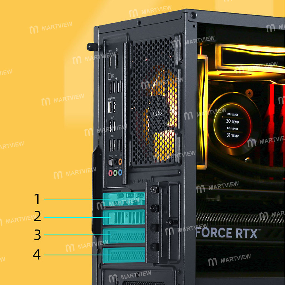 sama honey-badger-m2-mesh-side-panel-glass-desktop-m-atx-computer-case-supports-240-aio-water-coolin