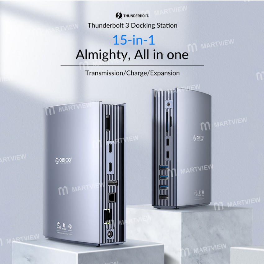 Orico TB3-S3 15-in-1 4K HDMI Thunderbolt 3 40Gbps Type-C Multi-function Docking Station