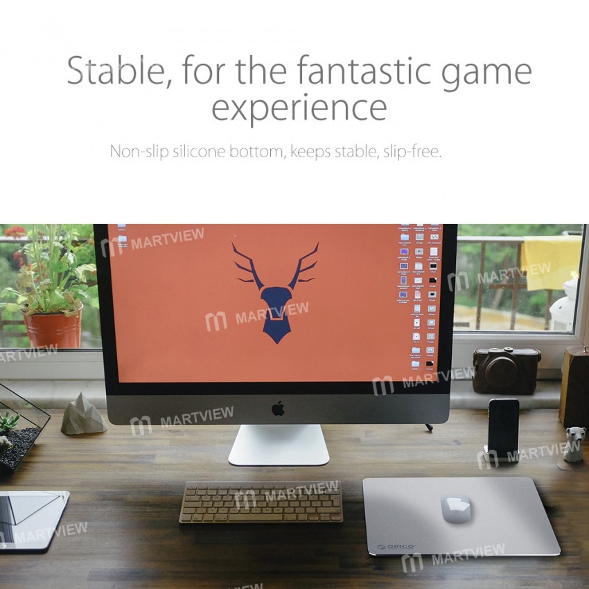 Orico Portable Double Side Waterproof Ultrathin Metal Aluminum Mouse Pad