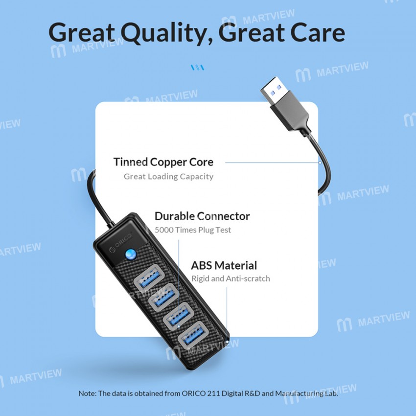 orico pw4u-u3-4-ports-high-speed-mini-splitter-usb-30-5gbps-hub-10
