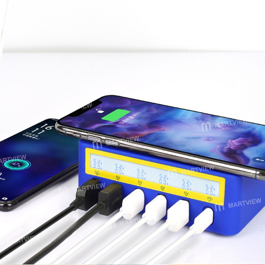Mechanic iCharge 6 Pro 5Ports USB LCD Display QC 3.0 Wireless Smart Charging
