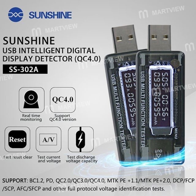 Sunshine SS-302A USB Tester USB Intelligent Digital Display Detector