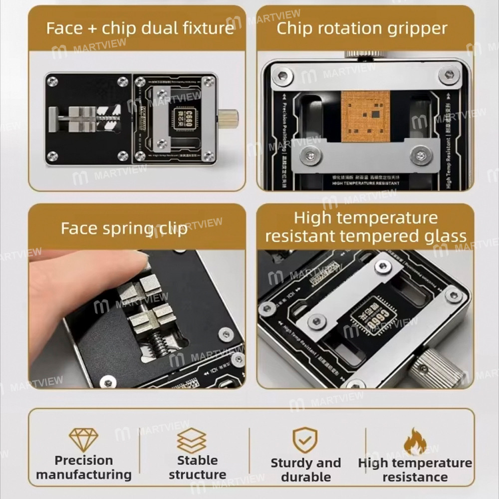 keguan c660-microchip-dual-structure-2-in-1-cpu-ic-chip-face-id-module-pcb-repair-fixture-8