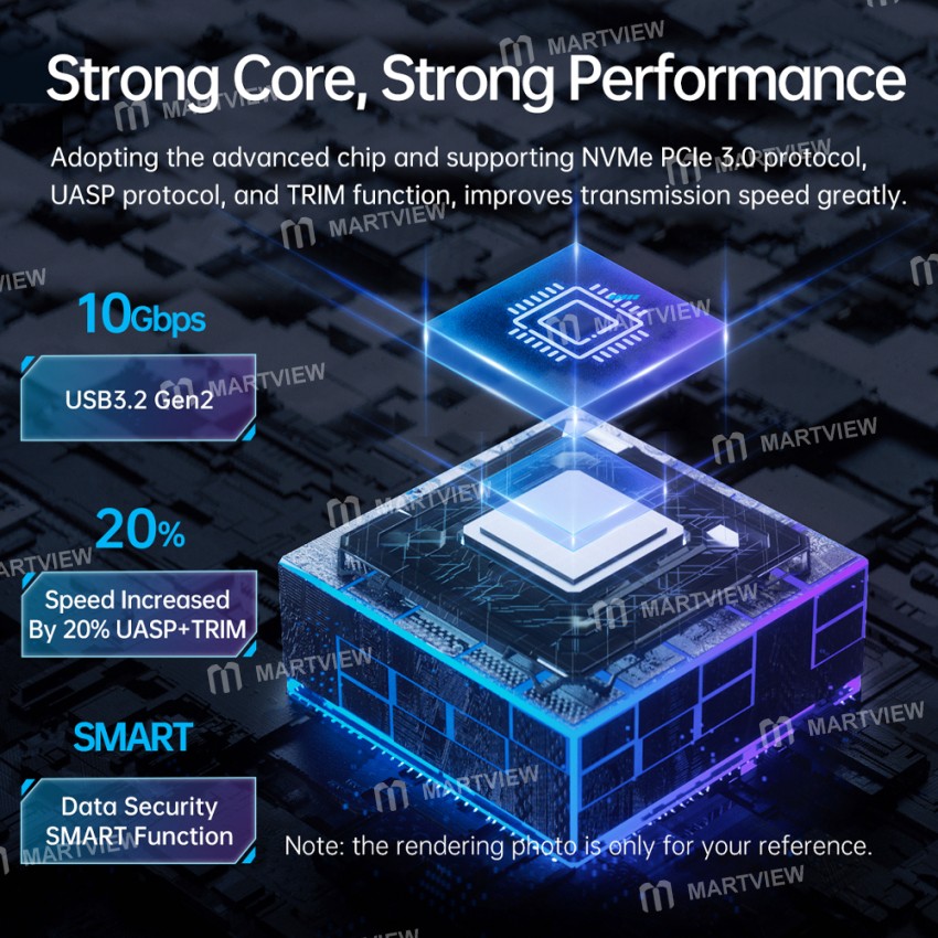 Orico M2R2 RGB Lighting Effect USB3.1 Gen2 10Gbps Aluminum M2 NVMe SSD Enclosure