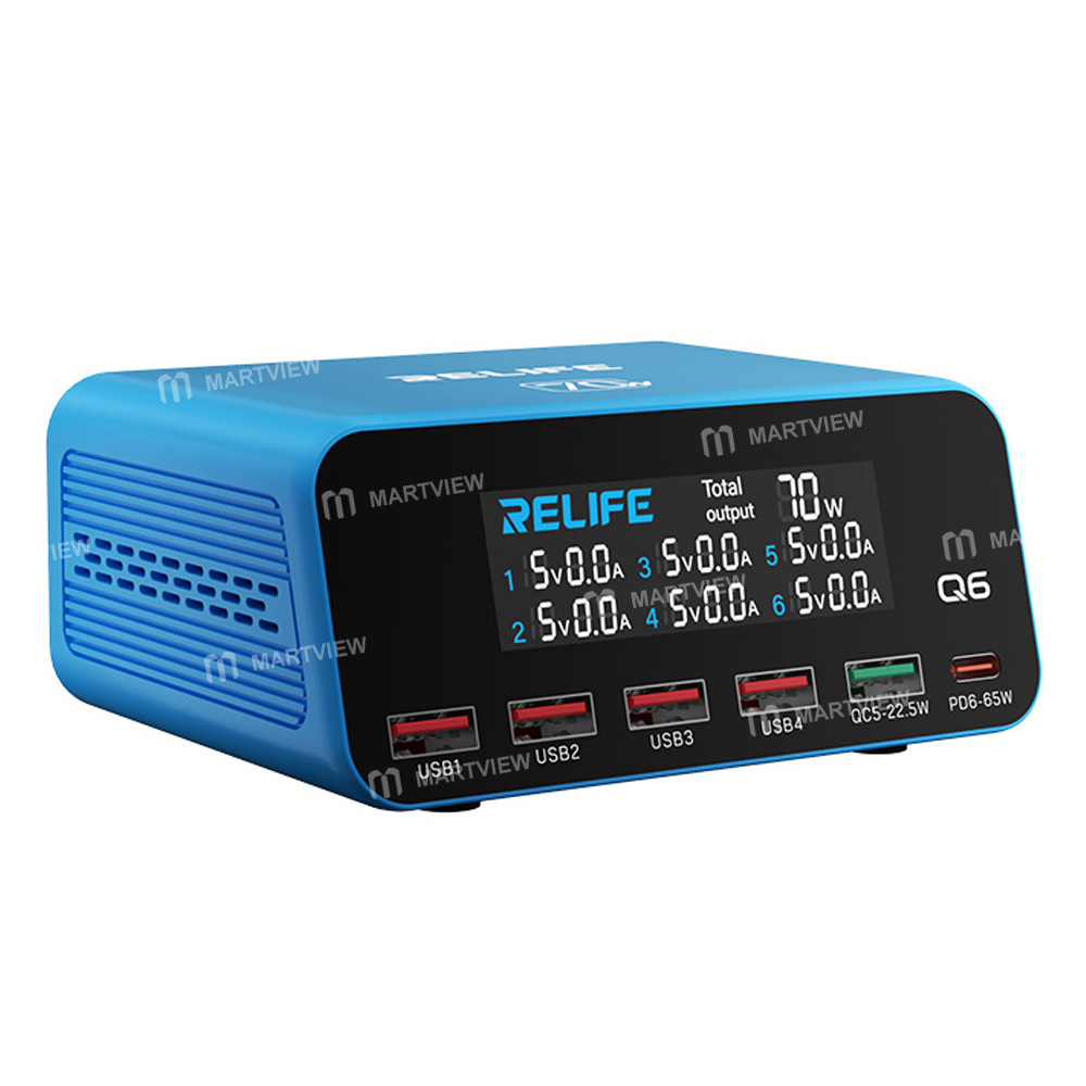 relife q6-70w-intelligent-multi-port-digital-display-charger-up-to-65w-single-port-output-3