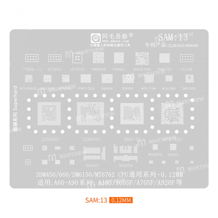 amaoe sam1-to-sam17-012mm-bga-reballing-stencil-set-13