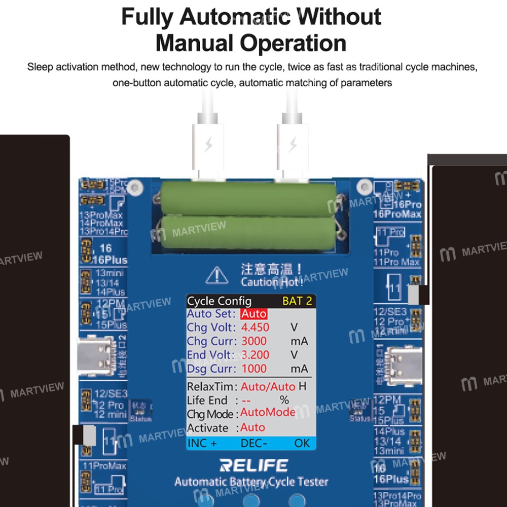 relife tb-06-pro-dual-channel-fully-automatic-battery-cycle-tester-for-iphone-11-to-16pro-max-7