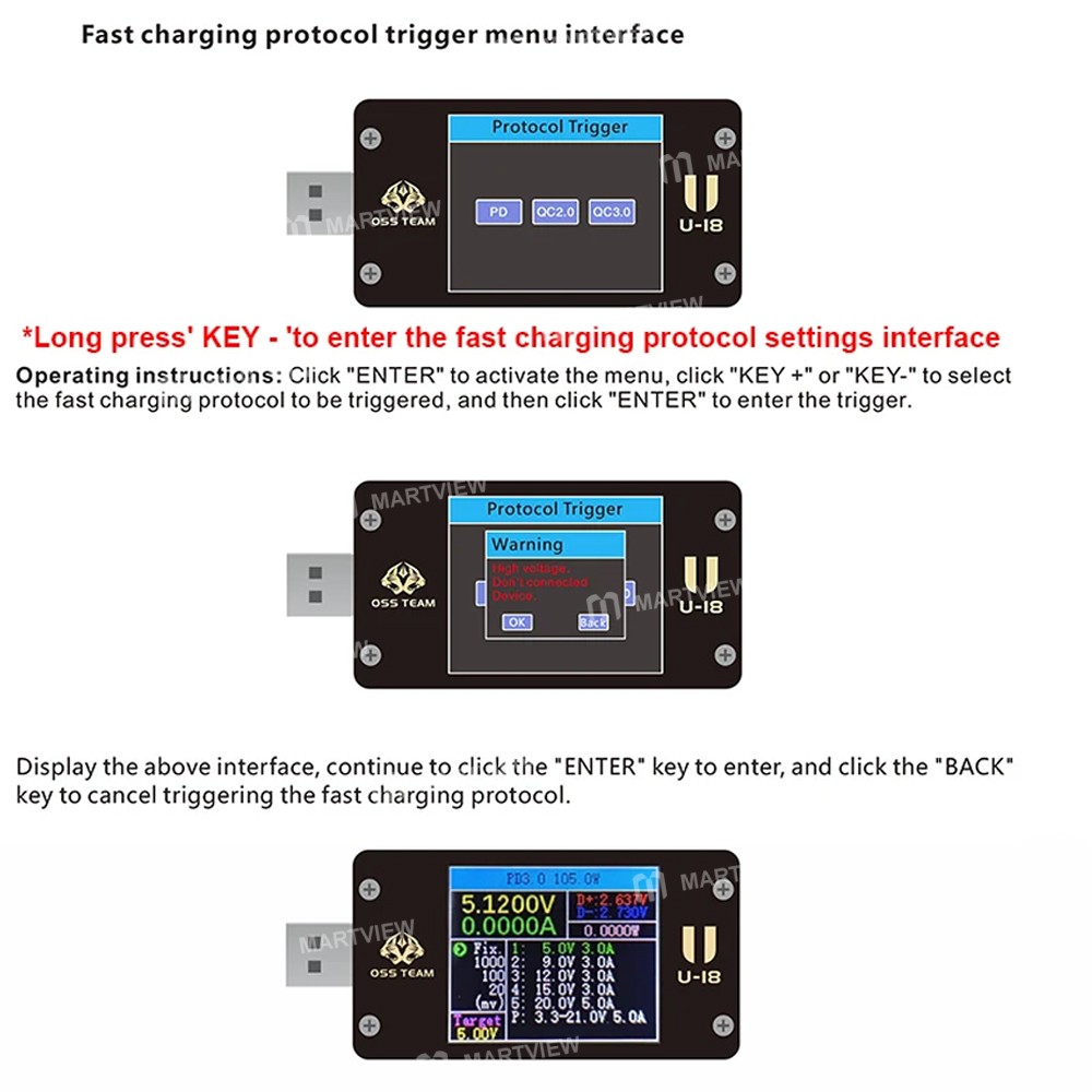 oss u18-multifunctional-high-precision-voltage-current-tester-supports-pd-qc20-qc30-protocol-13
