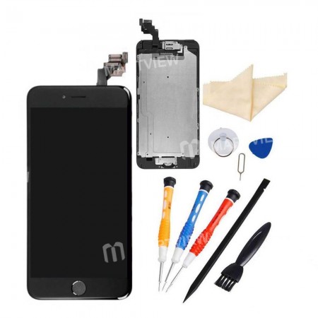 Replacement LCD display touch screen for iPhone 6s plus with spareparts home button earphone camera etc black