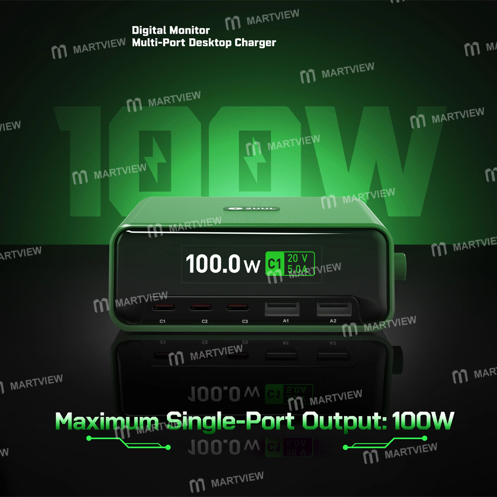 2uul pc12-colorful-large-screen-smart-digital-monitor-110w-muit-port-desktop-charger-3