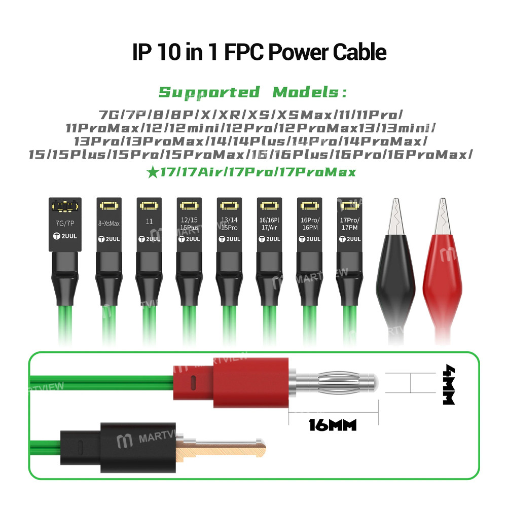 2uul pw10-ip-series-10-in-1-fpc-power-cable-for-iphone-7g-to-17pro-max-power-on-test-and-repair-2
