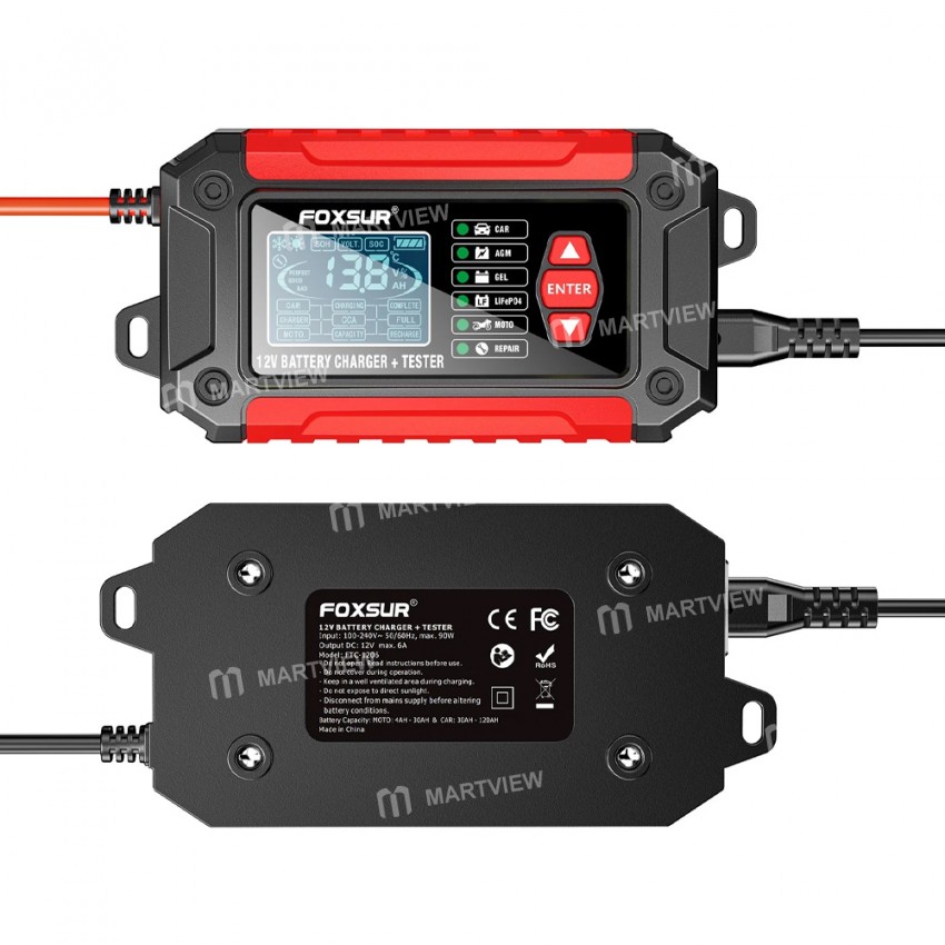 foxsur 12v-6a-2-in-1-intelligent-lead-acid-battery-charger-tester-for-motorcycle-car-3