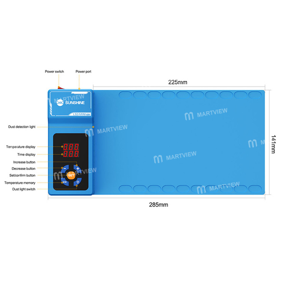 sunshine ls3-mini-v20-105-inch-lcd-screen-remover-heating-separator-pad-with-green-dust-detection-6