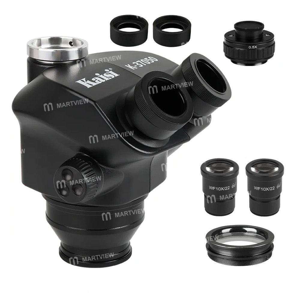 kaisi k-37050-7x-50x-continuous-zoom-trinocular-stereo-microscope-head-for-mobile-phone-pcb-repair-1