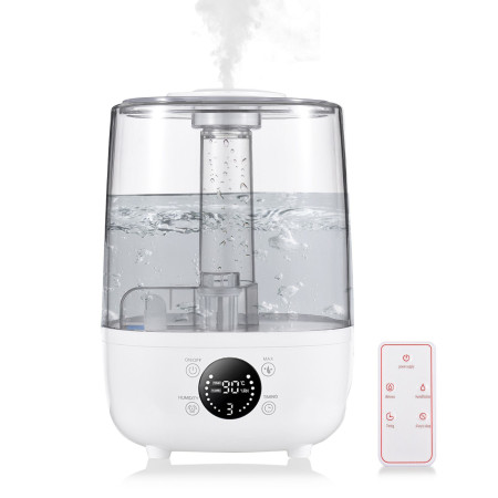 4L Bedroom Humidifier Ultrasonic Humidifier Aroma Diffuser Touch Control Buttons with LCD Screen Remote Control Extra Long Hose Nozzle Ultra Silent Timer 3 Mist Modes Auto Standby
