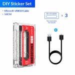 Orico 2.5-inch Max 4TB SATA to USB 3.0 Transparent Retro Tape Type SSD HDD Case