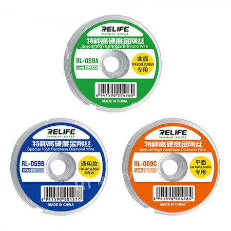 Relife RL-059A / 059B / 059C 100M Special High Hardness Diamond Wire for Touch LCD Screen Separating