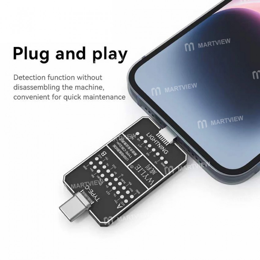 wylie no-disassembly-of-mobile-phone-tail-plug-test-board-with-lightning-and-type-c-ports-3